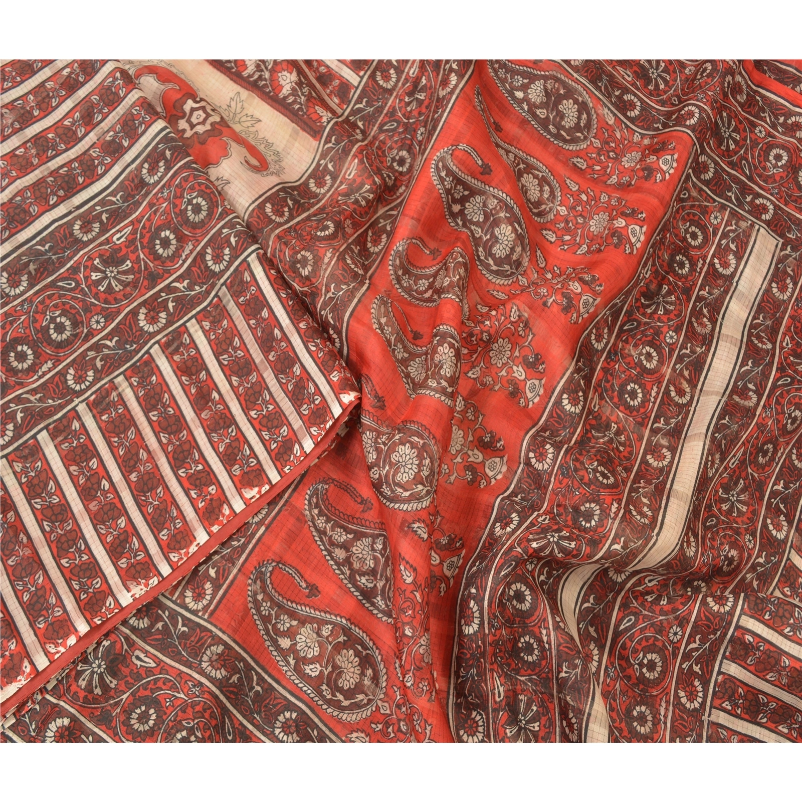 Sanskriti Vintage Red Sarees 100% Pure Silk Fabric Craft Printed Soft Sari, PR-54948-Shades Of Red-Pure Silk-2