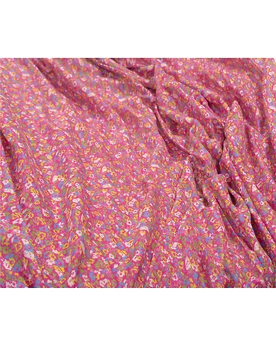 Sanskriti Vintage Pink Sarees Art Silk Printed Sari 5Yd Craft Fabric, PR-55802-Pink-Printed Floral Design-Art Silk-1