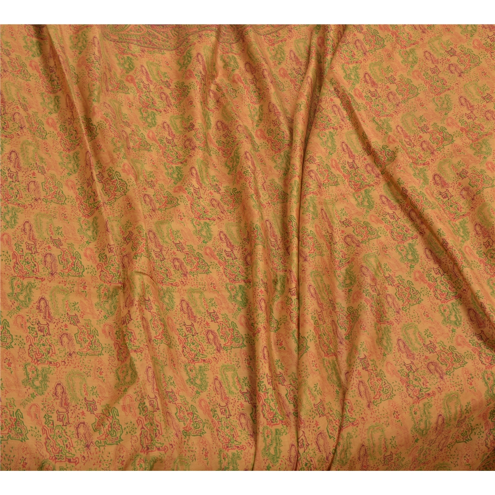 Sanskriti Vintage Brown Sarees 100% Pure Silk Printed Sari Floral Craft Fabric, PR-56268-Brown-Printed Floral Design-Pure Silk-1