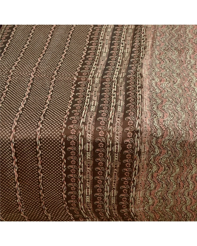 Sanskriti Vintage Indian Brown Sarees Pure Silk Printed Sari 5Yd Sewing Fabric, PR-56343-Brown-Printed Floral Design-Pure Silk-3
