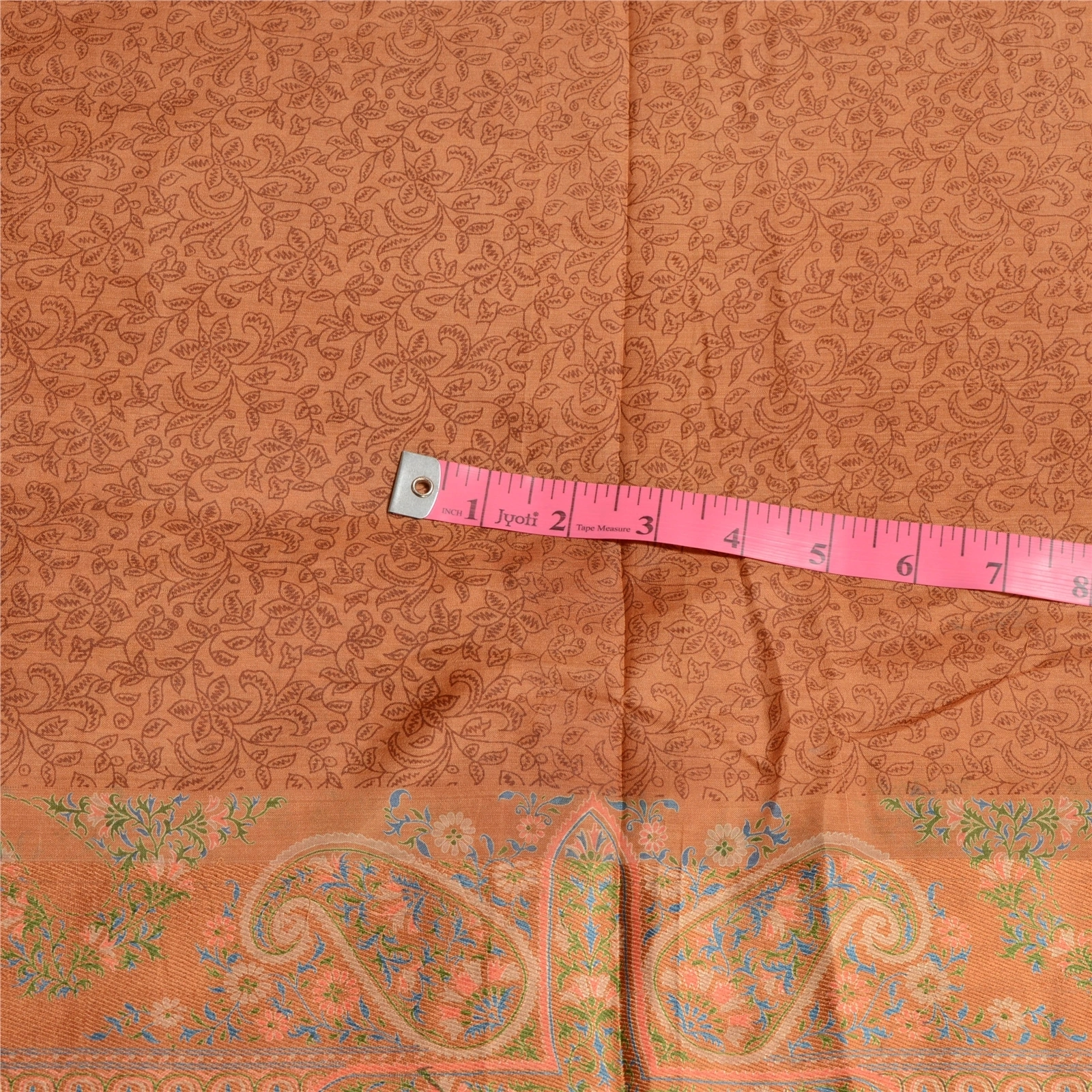 Sanskriti Vintage Brown Sarees Pure Silk Printed Sari Floral Soft Craft Fabric, PR-56483-Brown-Printed Floral Design-Pure Silk-1