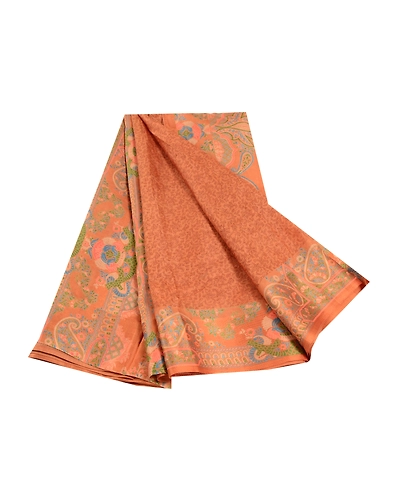 Sanskriti Vintage Brown Sarees Pure Silk Printed Sari Floral Soft Craft Fabric, PR-56483-Brown-Printed Floral Design-Pure Silk-7