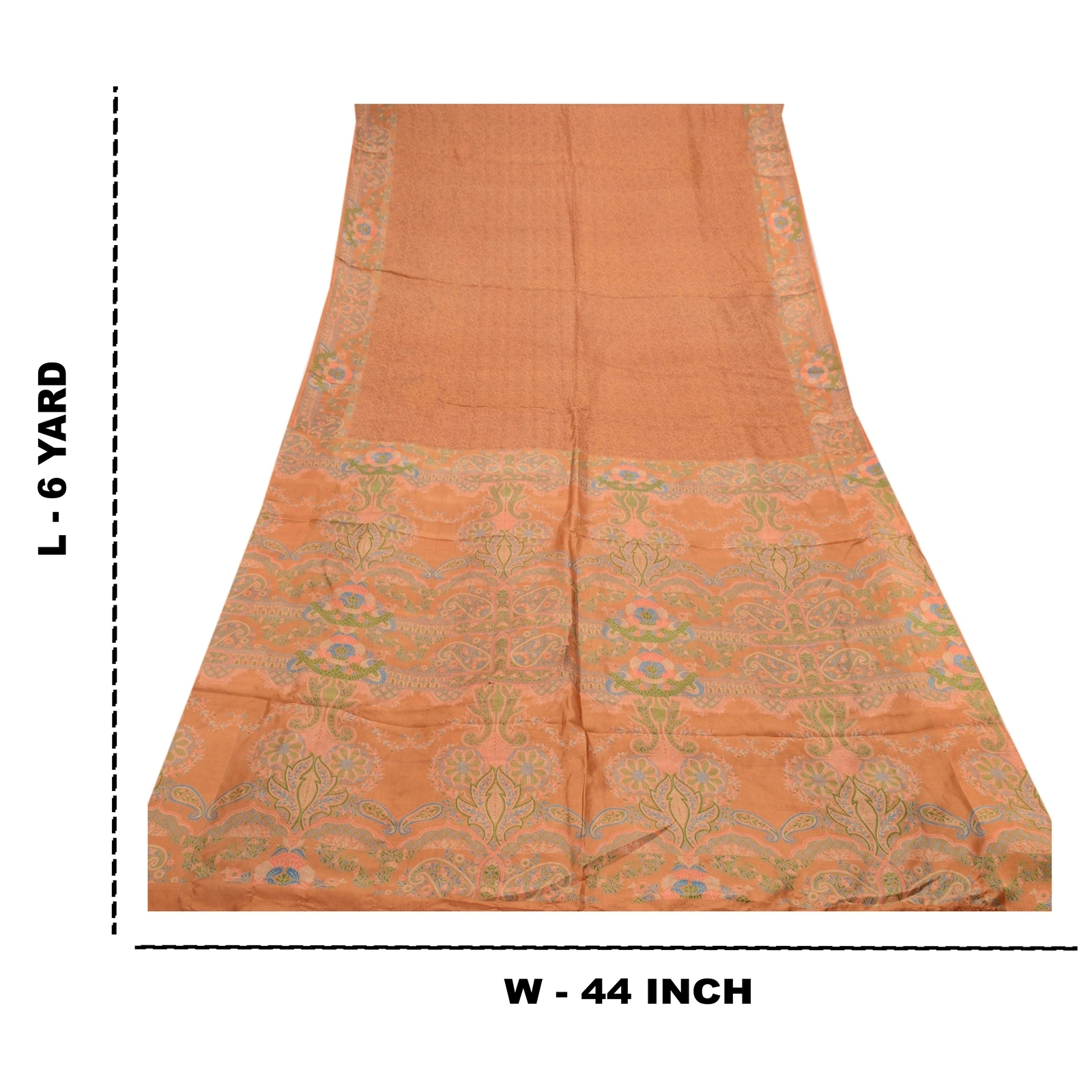 Sanskriti Vintage Brown Sarees Pure Silk Printed Sari Floral Soft Craft Fabric, PR-56483-Brown-Printed Floral Design-Pure Silk-9