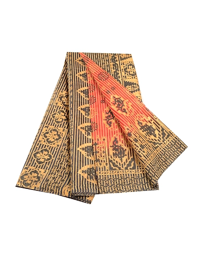 Sanskriti Vintage Red Sarees Art Silk Painted Printed Sari Soft 5Yd Craft Fabric, PR-56487-Red-Printed Floral Design-Art Silk-6
