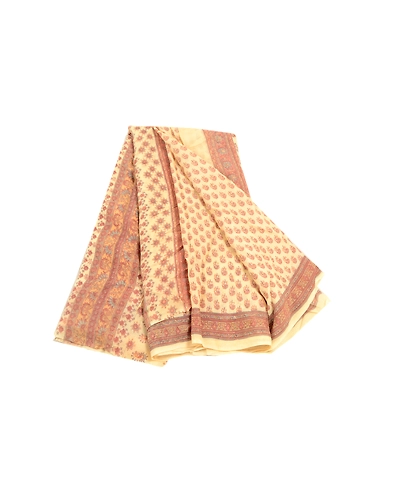 Sanskriti Vintage Dusty Pink Sarees Blend Silk Printed Sari Floral Craft Fabric, PR-56510-Dusty Pink-Printed Floral Design-Blend Silk-6