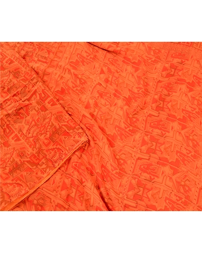 Sanskriti Vintage Rusty Orange Pure Silk Sarees Printed Woven Sari Sewing Fabric, PR-57350-Rusty Orange-Printed Floral Design-Pure Silk-2
