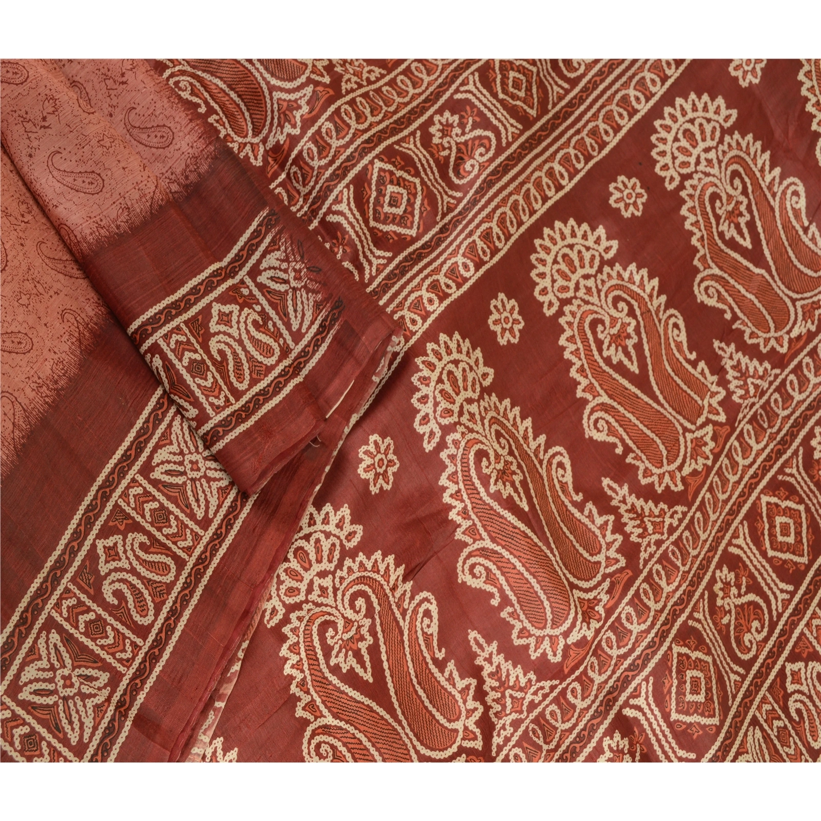 Sanskriti Vintage Blush Pink Blend Silk Sarees Printed Sari Floral Craft Fabric, PR-57400-Blush Pink-Printed Floral Design-Blend Silk-1