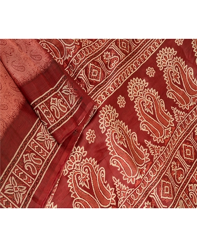 Sanskriti Vintage Blush Pink Blend Silk Sarees Printed Sari Floral Craft Fabric, PR-57400-Blush Pink-Printed Floral Design-Blend Silk-1