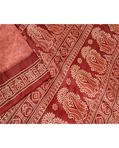 Sanskriti Vintage Blush Pink Blend Silk Sarees Printed Sari Floral Craft Fabric, PR-57400-Blush Pink-Printed Floral Design-Blend Silk-2