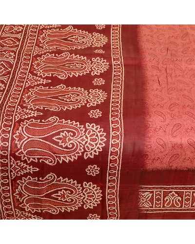 Sanskriti Vintage Blush Pink Blend Silk Sarees Printed Sari Floral Craft Fabric, PR-57400-Blush Pink-Printed Floral Design-Blend Silk-3