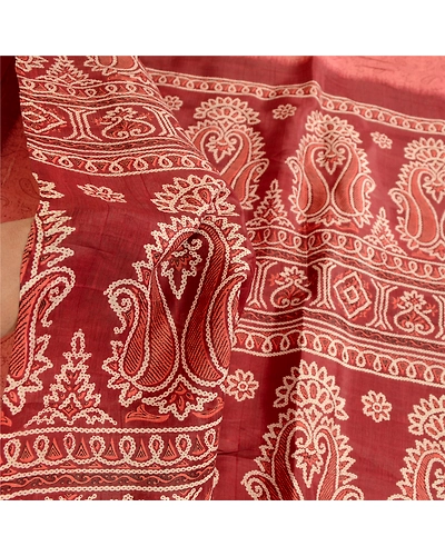 Sanskriti Vintage Blush Pink Blend Silk Sarees Printed Sari Floral Craft Fabric, PR-57400-Blush Pink-Printed Floral Design-Blend Silk-5