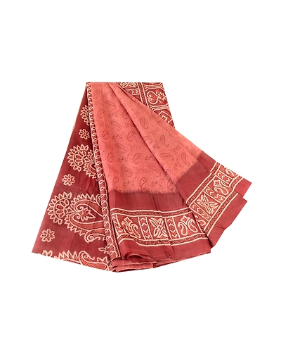 Sanskriti Vintage Blush Pink Blend Silk Sarees Printed Sari Floral Craft Fabric, PR-57400-Blush Pink-Printed Floral Design-Blend Silk-6