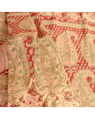 Sanskriti Vintage Dark Red Indian Printed Sarees Pure Silk Sari 5Yd Craft Fabric, PR-57916-Dark Red-Printed Floral Design-Pure Silk-5