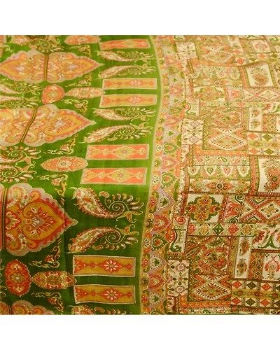 Sanskriti Vintage Brown Indian Sarees Printed Pure Silk Sari Soft Craft Fabric, PR-58102-Brown-Printed Floral Design-Pure Silk-3