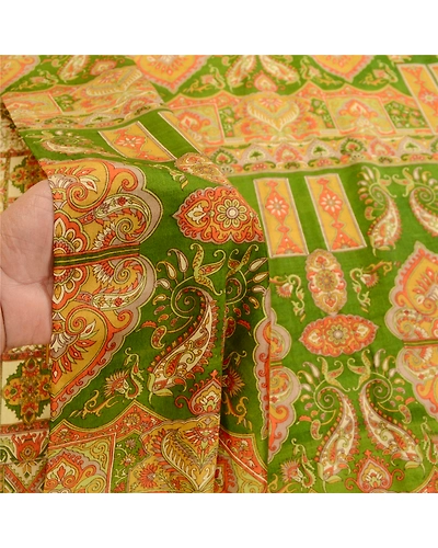 Sanskriti Vintage Brown Indian Sarees Printed Pure Silk Sari Soft Craft Fabric, PR-58102-Brown-Printed Floral Design-Pure Silk-5