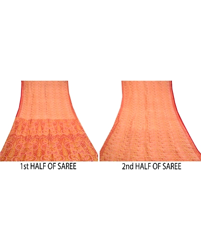Sanskriti Vintage Mustard Indian Sarees 100% Pure Silk Printed Sari Craft Fabric, PR-58138-Mustard-100% Pure Silk-4