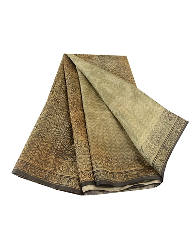 Sanskriti Vintage Green Sarees 100% Pure Silk Printed Sari Floral Craft Fabric, PR-58268-Green-Printed Floral Design-Pure Silk-6