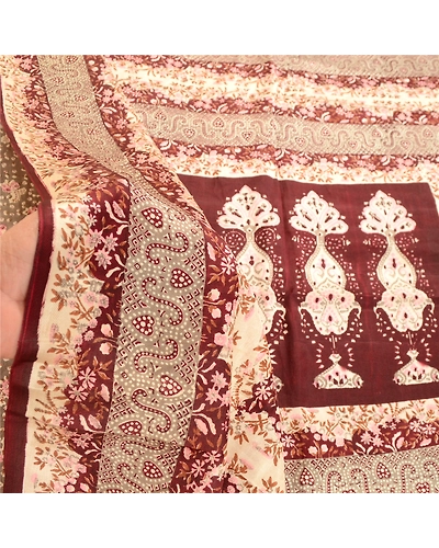 Sanskriti Vintage Green Indian Sarees Pure Silk Printed Sari Floral Craft Fabric, PR-58348-Green-Printed Floral Design-Pure Silk-6