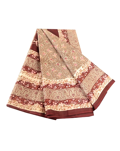Sanskriti Vintage Green Indian Sarees Pure Silk Printed Sari Floral Craft Fabric, PR-58348-Green-Printed Floral Design-Pure Silk-7