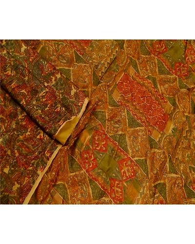 Sanskriti Vintage Green Indian Sarees Pure Silk Printed Sari Soft Craft Fabric, PR-58447-Green-Printed Floral Design-Pure Silk-1