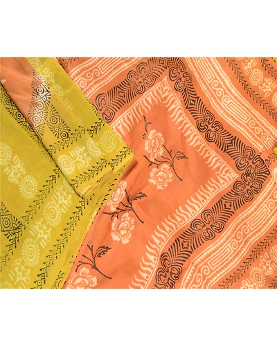 Sanskriti Vintage Green Indian Sarees Pure Silk Printed Sari Floral Craft Fabric, PR-58491-Green-Printed Floral Design-Pure Silk-1