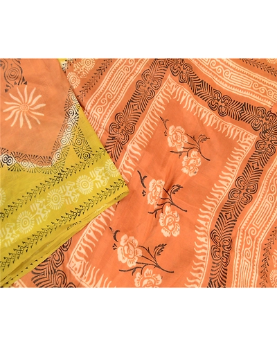 Sanskriti Vintage Green Indian Sarees Pure Silk Printed Sari Floral Craft Fabric, PR-58491-Green-Printed Floral Design-Pure Silk-2
