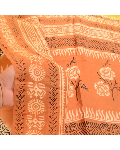 Sanskriti Vintage Green Indian Sarees Pure Silk Printed Sari Floral Craft Fabric, PR-58491-Green-Printed Floral Design-Pure Silk-5