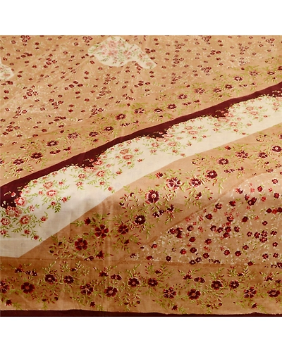 Sanskriti Vintage Salted Caramel Sarees Pure Silk Printed Sari 5Yd Craft Fabric, PR-58518-Salted Caramel-Printed Floral Design-Pure Silk-3