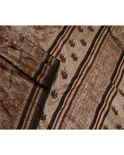 Sanskriti Vintage Gray Printed Sarees 100% Pure Silk Sari 5Yd Soft Craft Fabric, PR-58544-Gray-Printed Floral Design-Pure Silk-1