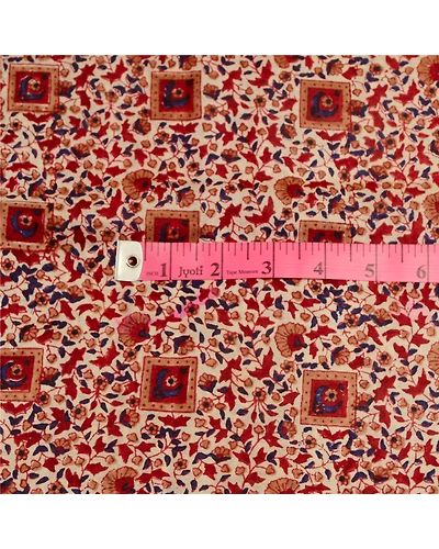 Sanskriti Vintage Red Sarees Indian 100% Pure Silk Printed Sari 5Yd Craft Fabric, PR-58565-Red-Printed Floral Design-Pure Silk-1