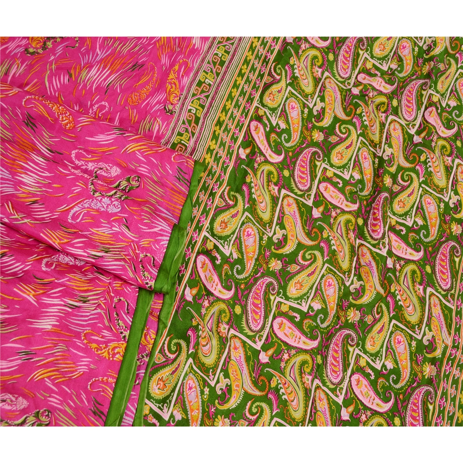 Sanskriti Vintage Blush Pink Sarees Pure Silk Printed Sari Floral Craft Fabric, PR-58615-Blush Pink-Printed Floral Design-Pure Silk-1