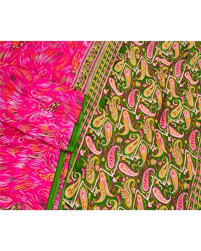 Sanskriti Vintage Blush Pink Sarees Pure Silk Printed Sari Floral Craft Fabric, PR-58615-Blush Pink-Printed Floral Design-Pure Silk-1