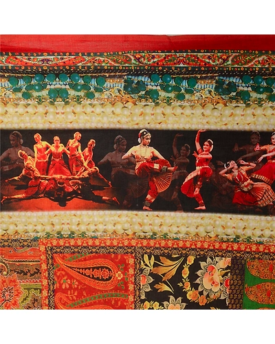 Sanskriti Vintage Red Indian Women Printed Sarees Art Silk Sari 5Yd Craft Fabric, PR-58651-Red-Printed Floral Design-Pure Silk-6