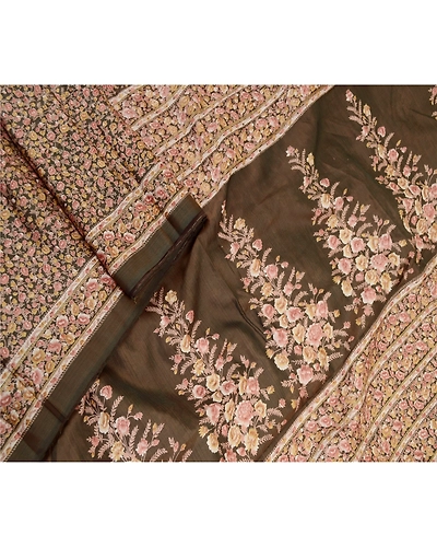 Sanskriti Vintage Shade Of Green Printed Sarees Pure Silk Sari Soft Craft Fabric, PR-58735-Shade Of Green-Printed Floral Design-Pure Silk-1