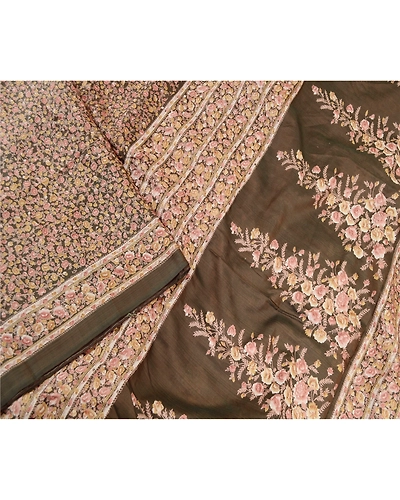 Sanskriti Vintage Shade Of Green Printed Sarees Pure Silk Sari Soft Craft Fabric, PR-58735-Shade Of Green-Printed Floral Design-Pure Silk-2