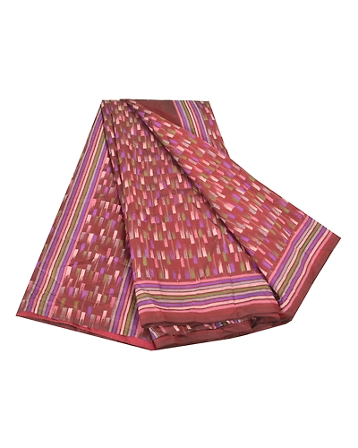 Sanskriti Vintage Dark Red Indian Sarees 100% Pure Silk Printed Sari Fabric, PR-58830-Dark Red-100% Pure Silk-6