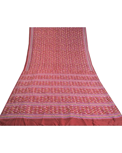 Sanskriti Vintage Dark Red Indian Sarees 100% Pure Silk Printed Sari Fabric, PR-58830-Dark Red-100% Pure Silk-7