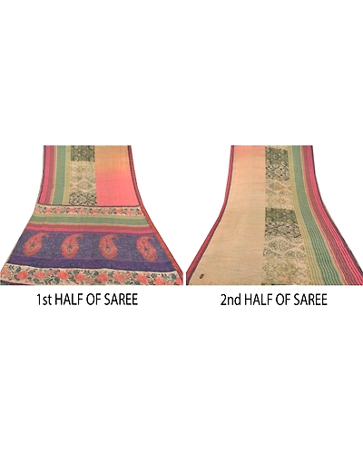 Sanskriti Vintage Sarees Multi Art Silk Printed Sari Floral Soft Craft Fabric, PR-58839-Multi-Printed Floral Design-Art Silk-4