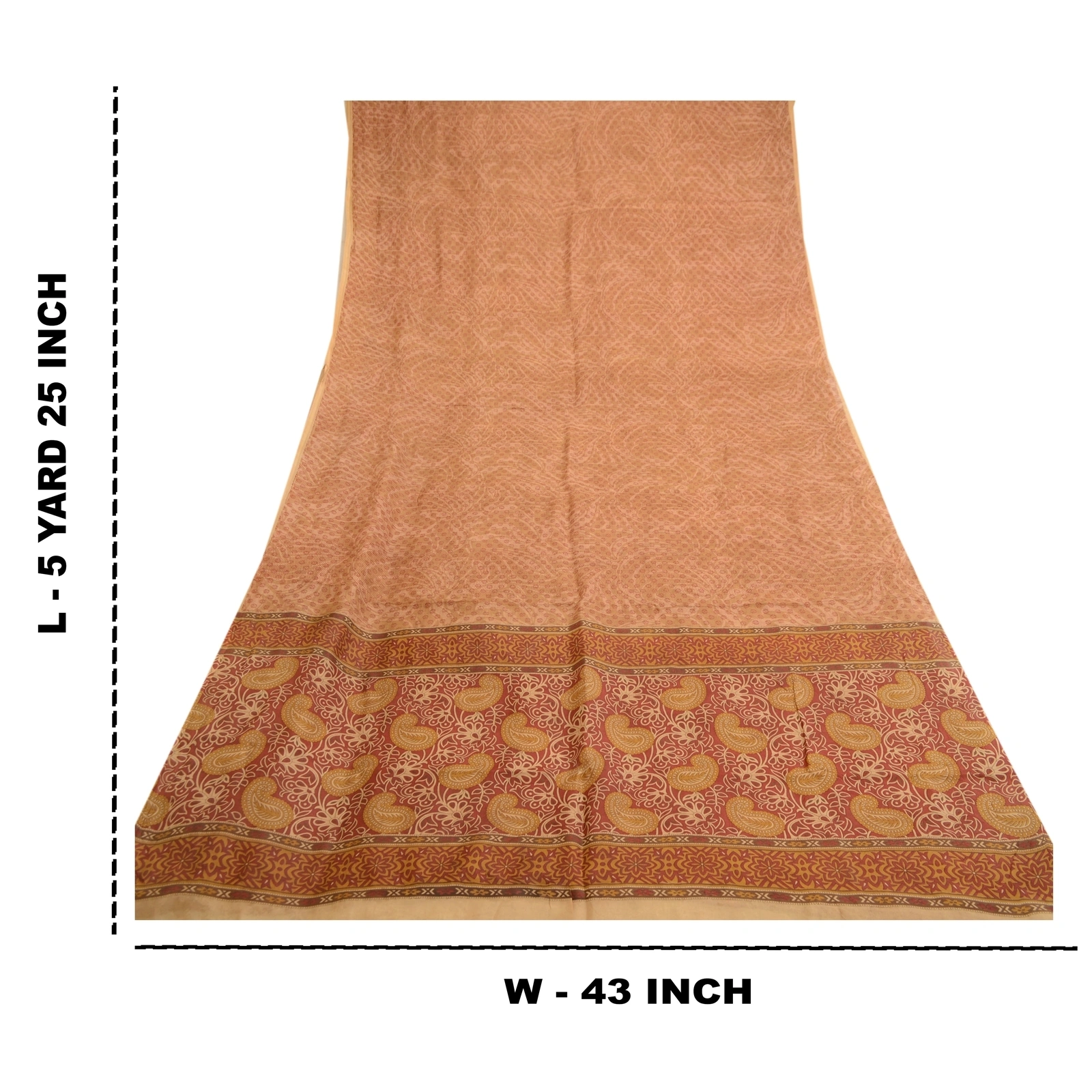 Sanskriti Vintage Brown Indian Sarees Pure Silk Printed Sari Floral Craft Fabric, PR-59060-Brown-Printed Floral Design-Pure Silk-9