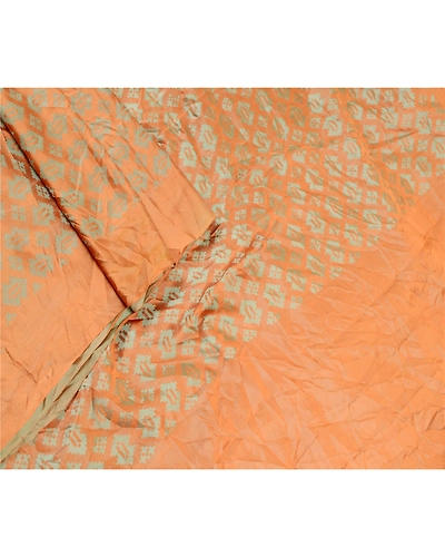 Sanskriti Vintage Orange Indian Sarees Pure Silk Printed Sari Soft Craft Fabric, PR-59096-Orange-Printed Floral Design-Pure Silk-2