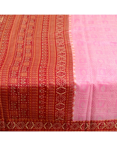 Sanskriti Vintage Pink Indian Sarees Pure Silk Printed Sari Soft Craft Fabric, PR-59102-Pink-Printed Floral Design-Pure Silk-3