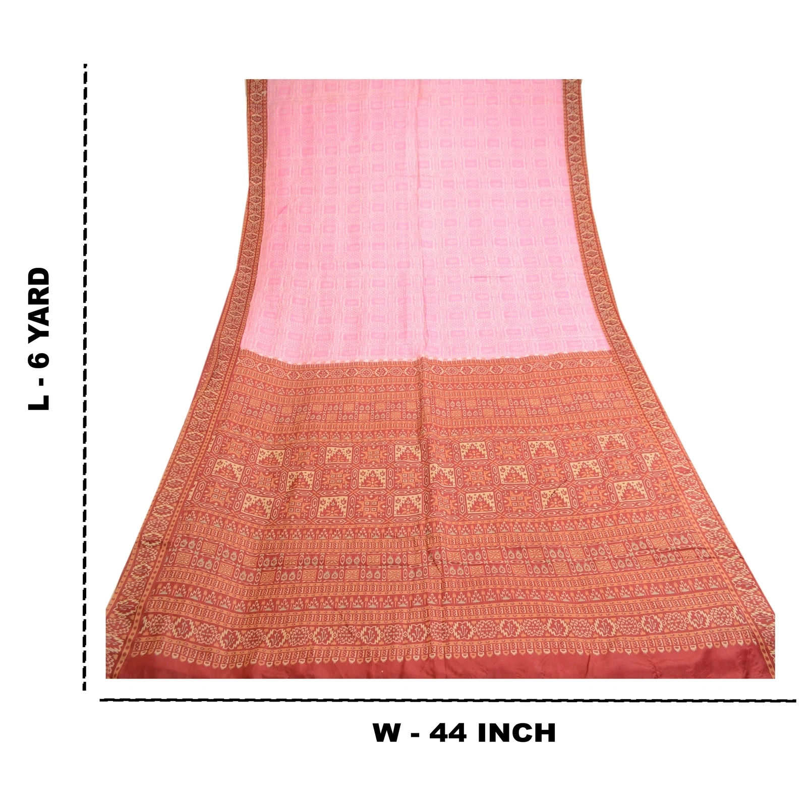 Sanskriti Vintage Pink Indian Sarees Pure Silk Printed Sari Soft Craft Fabric, PR-59102-Pink-Printed Floral Design-Pure Silk-8