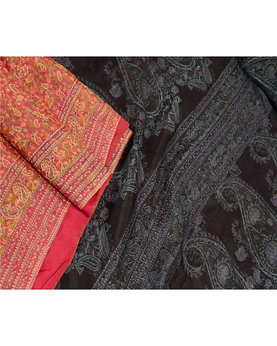 Sanskriti Vintage Pink Sarees Indian Pure Silk Printed Sari Soft Craft Fabric, PR-59152-Pink-Printed Floral Design-Pure Silk-1