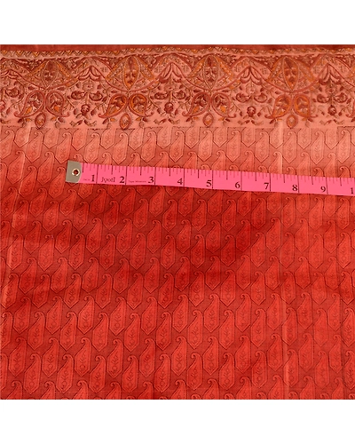 Sanskriti Vintage Dark Red Sarees Pure Silk Printed Sari 5Yd Floral Craft Fabric, PR-59185-Dark Red-Printed Floral Design-Pure Silk-1
