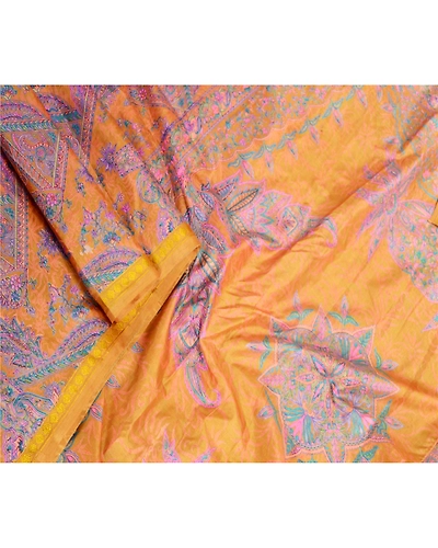 Sanskriti Vintage Green Sarees Art Silk Printed Zari Border Sari Craft Fabric, PR-59220-Green-Printed Floral Design-Art Silk-1