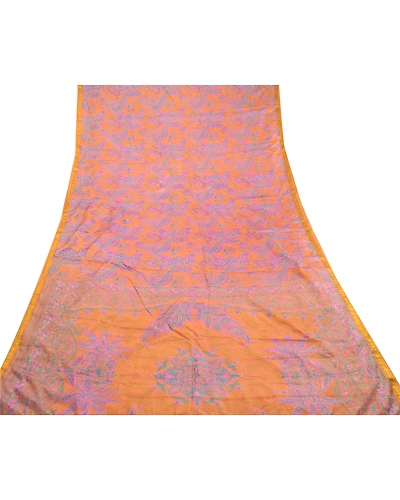 Sanskriti Vintage Green Sarees Art Silk Printed Zari Border Sari Craft Fabric, PR-59220-Green-Printed Floral Design-Art Silk-7