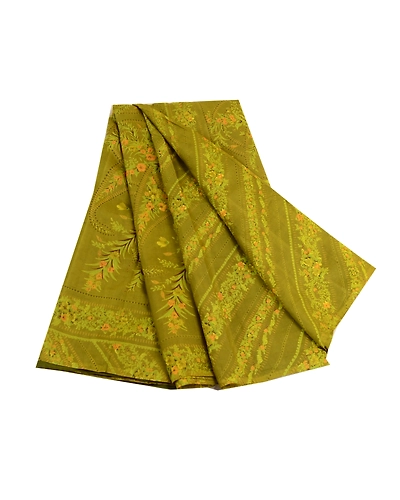 Sanskriti Vintage Green Sarees 100% Pure Silk Printed Sari 5Yd Soft Craft Fabric, PR-59228-Green-Printed Floral Design-Pure Silk-6