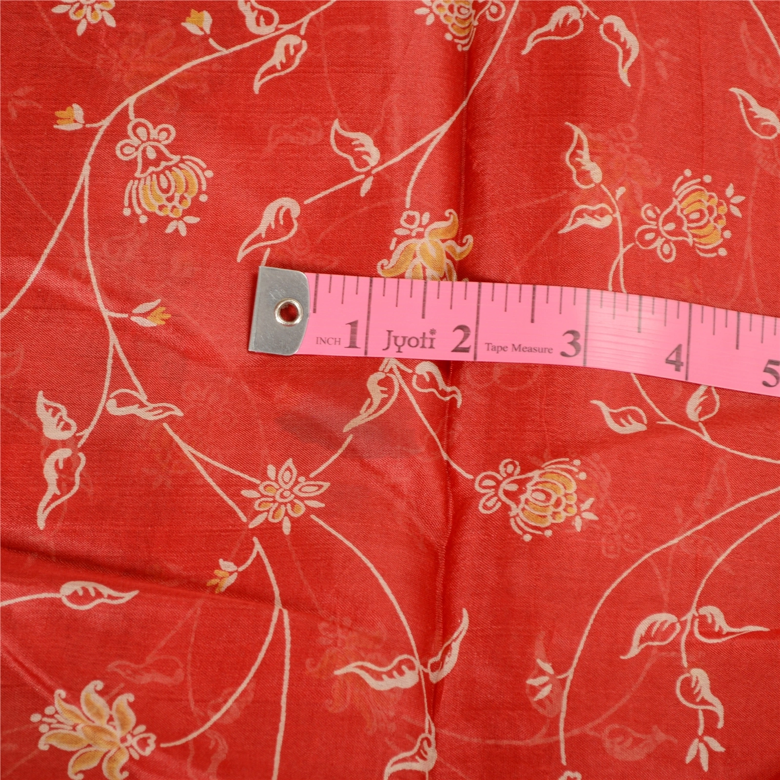 Sanskriti Vintage Red Indian Sarees Pure Silk Printed Sari Floral Craft Fabric, PR-59316-Red-Printed Floral Design-Pure Silk-1