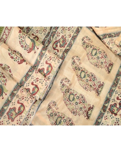Sanskriti Vintage Green Indian Sarees Pure Silk Printed Sari Soft Craft Fabric, PR-59318-Green-Printed Floral Design-Pure Silk-2