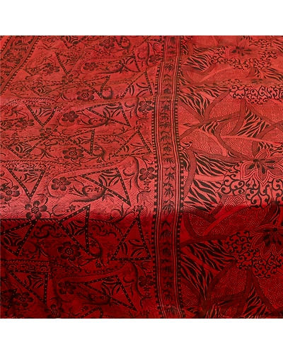 Sanskriti Vintage Dusty Red Sarees Pure Silk Printed Sari Soft 5Yd Craft Fabric, PR-59397-Dusty Red-Printed Floral Design-Pure Silk-3